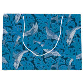 ヴィンテージ青い魚と海藻：アールヌーボー 航海の ラージペーパーバッグ (正面)