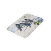 ヴィンテージ青い鳥の花浴イタリアン場 バスマット (アングル)