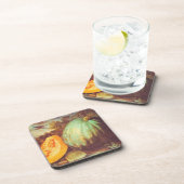 ヴィンテージ青かぼちゃ家宝秋絵を描の素朴 コースター (右側)