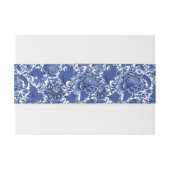 ヴィンテージ青と白のチンツ伝統的 招待状ベリーバンド (裏面例)