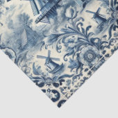 ヴィンテージ青と白のデルフトタイル 薄葉紙 (詳細)