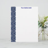 ヴィンテージ青と白の縁ど花 レターヘッド (スタンド正面)