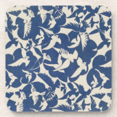 ヴィンテージ青と白の鳥のアー日本のト コースター (正面)