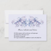 ヴィンテージ青と薄紫の花RSVPカード 出欠カード (裏面)