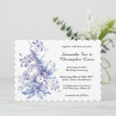 ヴィンテージ青と薄紫 招待状 (スタンド正面)