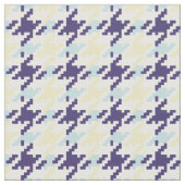 ヴィンテージ青と黄千鳥格子のの格子模様 ファブリック (クローズアップ)