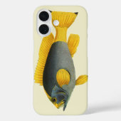 ヴィンテージ青と黄色のハタの魚、海洋生物 Case-Mate iPhoneケース (裏面)