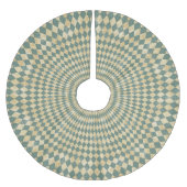 ヴィンテージ青ひし形 ブラッシュドポリエステルツリースカート (正面)