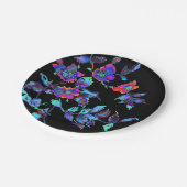 ヴィンテージ青バラ ペーパープレート (アングル)