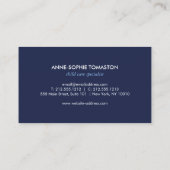 ヴィンテージ青パターン(の模様が)ある象の気に子 名刺 (裏面)