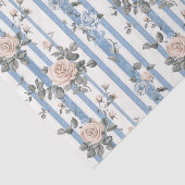 ヴィンテージ青フランスの花柄 薄葉紙 (詳細)