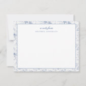 ヴィンテージ青フローラパーソナライズされた文具 ノートカード (正面)