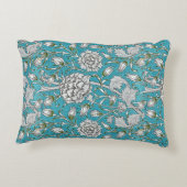 ヴィンテージ青フローラ銀葉花 アクセントクッション (裏面)