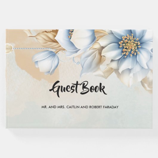 ヴィンテージ青フローラ ゲストブック (正面)