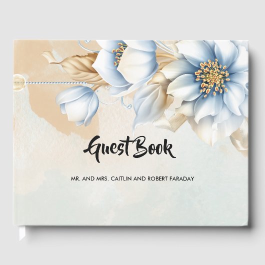 ヴィンテージ青フローラ ゲストブック (正面)