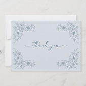 ヴィンテージ青フローラ サンキューカード (正面)