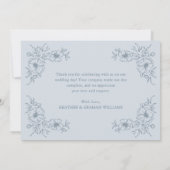 ヴィンテージ青フローラ サンキューカード (裏面)