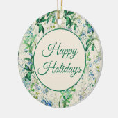 ヴィンテージ青フローラ セラミックオーナメント (左)