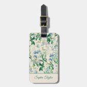 ヴィンテージ青フローラ ラゲッジタグ (正面縦)