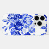 ヴィンテージ青白の花柄 Case-Mate iPhoneケース (裏面 (横))