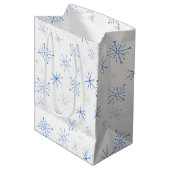 ヴィンテージ青白ミッドセンチュリースノーフレーク ミディアムペーパーバッグ (正面アングル)