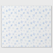 ヴィンテージ青白ミッドセンチュリースノーフレーク ラッピングペーパー (フラット)