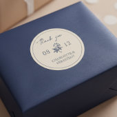 ヴィンテージ青結婚花 ラウンドシール