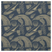 ヴィンテージ青航海の鯨 ファブリック (見本)