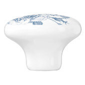 ヴィンテージ青色花パターン セラミックノブ (側面)