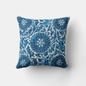 ヴィンテージ青色装飾花柄 クッション (裏面)