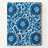 ヴィンテージ青色装飾花柄 ノートブック (裏面)