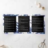 ヴィンテージ青花柄パンフレット 三つ折りカード (内部)