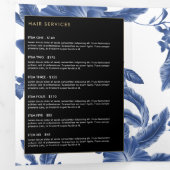 ヴィンテージ青花柄パンフレット 三つ折りカード (内部最初)