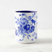 ヴィンテージ青花柄 マグカップ (中央)