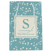 ヴィンテージ青花柄 |モノグラムと名前 ミディアムペーパーバッグ (正面)