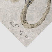 ヴィンテージ青花瓶と蝶 薄葉紙 (詳細)