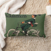 ヴィンテージ青門自転車広告 ランバークッション (ブランケット)