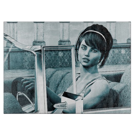 ヴィンテージ青 カッティングボード (正面)