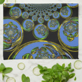 ヴィンテージ青 キッチンタオル (折り畳み)