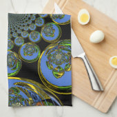 ヴィンテージ青 キッチンタオル (四つ折り)