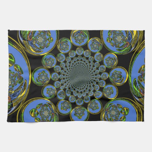 ヴィンテージ青 キッチンタオル (横)