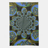 ヴィンテージ青 キッチンタオル (縦)