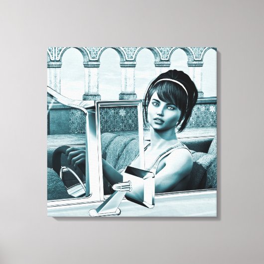 ヴィンテージ青 キャンバスプリント (正面)