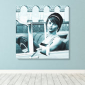 ヴィンテージ青 キャンバスプリント (インサイチュ (ウッドフロア))