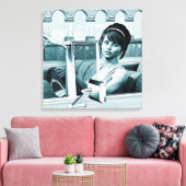 ヴィンテージ青 キャンバスプリント (インサイチュ (リビング))