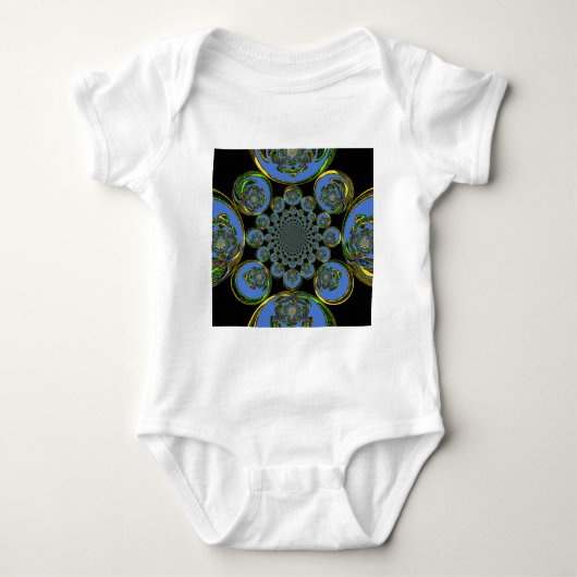 ヴィンテージ青 ベビーボディスーツ (正面)