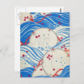 ヴィンテージ青 ポストカード (正面/裏面)