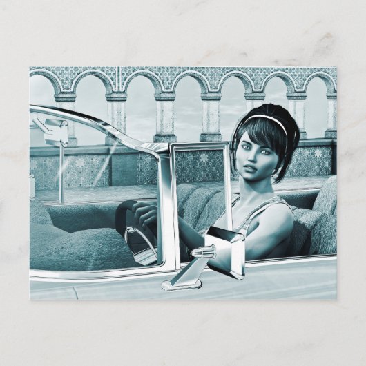 ヴィンテージ青 ポストカード (正面)