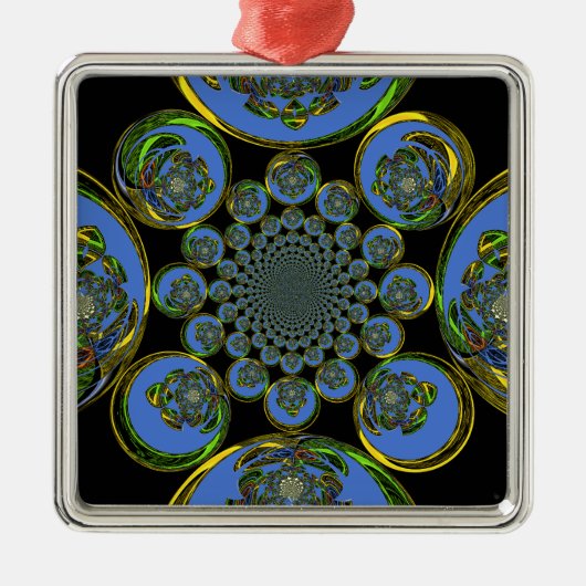 ヴィンテージ青 メタルオーナメント (正面)