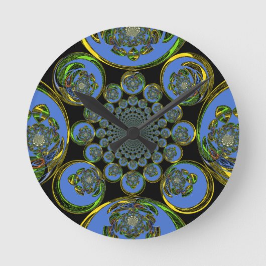 ヴィンテージ青 ラウンド壁時計 (正面)